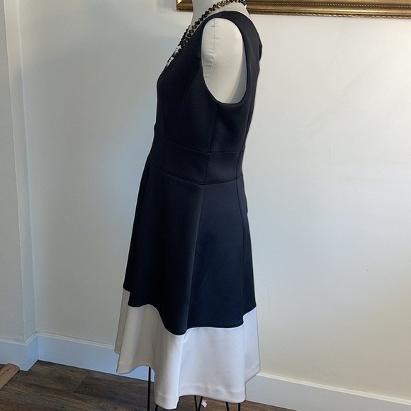 NWT Dress Barn Midi Dress. Black and Cream.  Sleeveless. Back Zipper. Lined.  12 - Picture 2 of 15